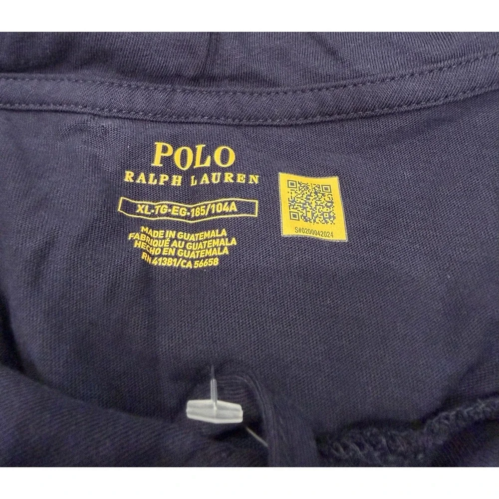 Polo Ralph Lauren Men's Hooded Long Sleeve Shirt Drawstring Cotton Navy XL NWT